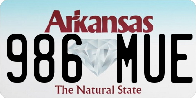 AR license plate 986MUE