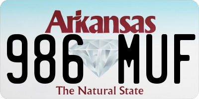 AR license plate 986MUF