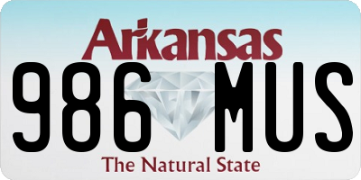AR license plate 986MUS