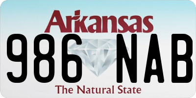 AR license plate 986NAB