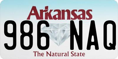 AR license plate 986NAQ