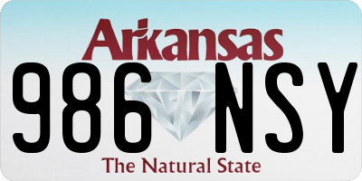 AR license plate 986NSY