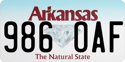 AR license plate 986OAF