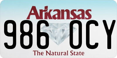 AR license plate 986OCY