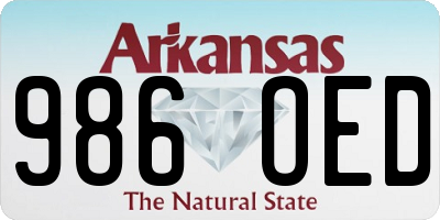 AR license plate 986OED