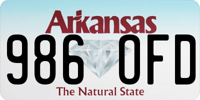 AR license plate 986OFD