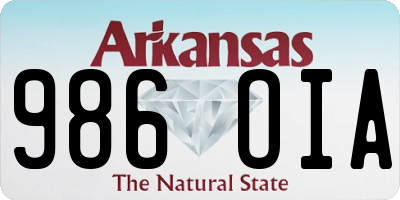AR license plate 986OIA