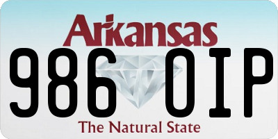 AR license plate 986OIP