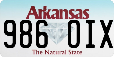 AR license plate 986OIX