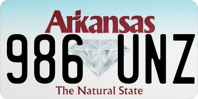 AR license plate 986UNZ