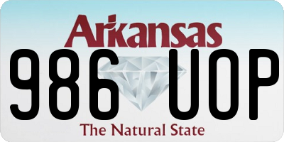 AR license plate 986UOP