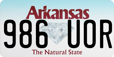AR license plate 986UOR
