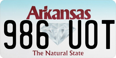 AR license plate 986UOT