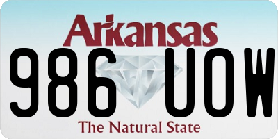 AR license plate 986UOW