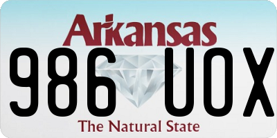 AR license plate 986UOX