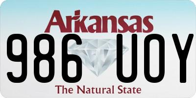 AR license plate 986UOY