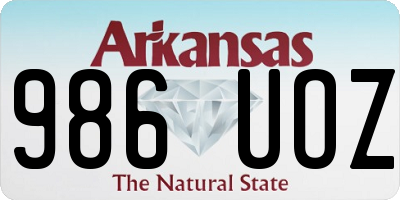 AR license plate 986UOZ