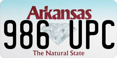 AR license plate 986UPC