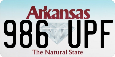 AR license plate 986UPF