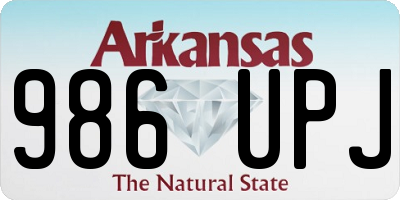 AR license plate 986UPJ