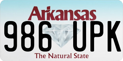 AR license plate 986UPK