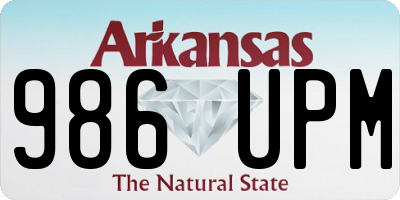 AR license plate 986UPM