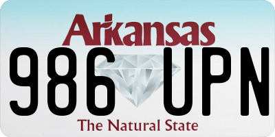 AR license plate 986UPN