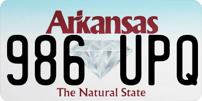 AR license plate 986UPQ