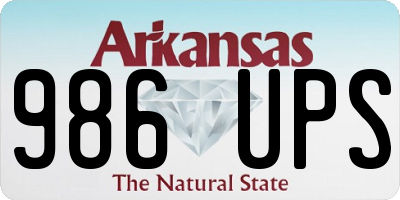 AR license plate 986UPS