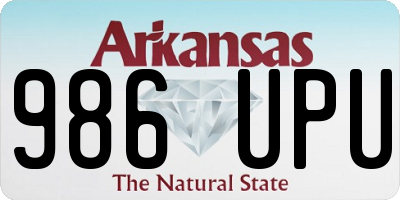 AR license plate 986UPU