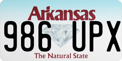 AR license plate 986UPX