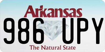 AR license plate 986UPY