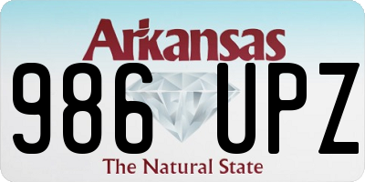 AR license plate 986UPZ