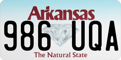 AR license plate 986UQA