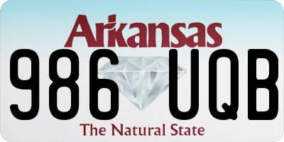 AR license plate 986UQB