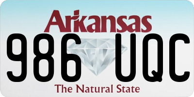 AR license plate 986UQC