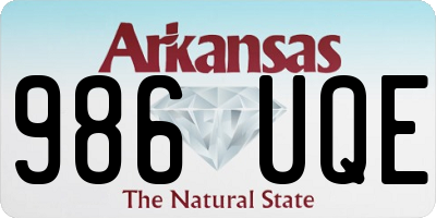 AR license plate 986UQE