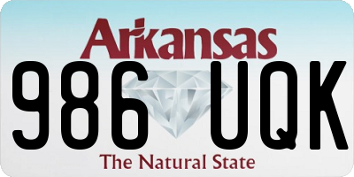 AR license plate 986UQK