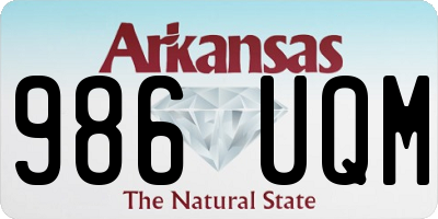 AR license plate 986UQM