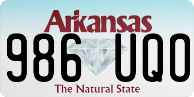 AR license plate 986UQO