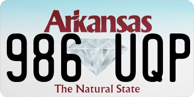 AR license plate 986UQP