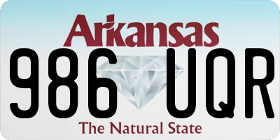 AR license plate 986UQR