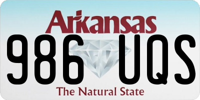 AR license plate 986UQS