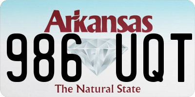 AR license plate 986UQT