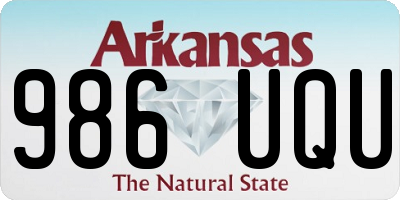 AR license plate 986UQU