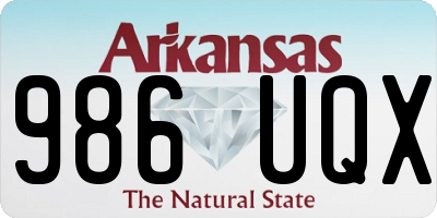 AR license plate 986UQX