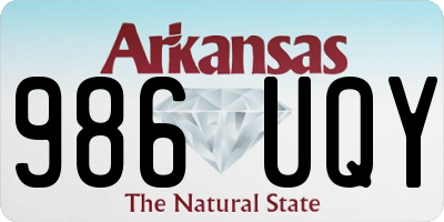 AR license plate 986UQY