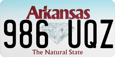 AR license plate 986UQZ