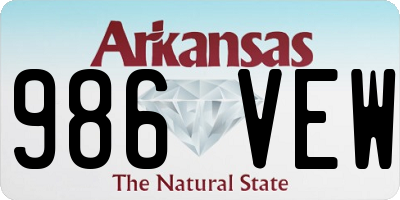 AR license plate 986VEW