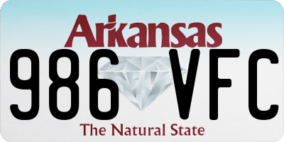 AR license plate 986VFC